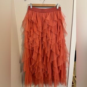 💕💅🏻 Anthropologie Midi Ballerina Skirt w/ Swiss Dots